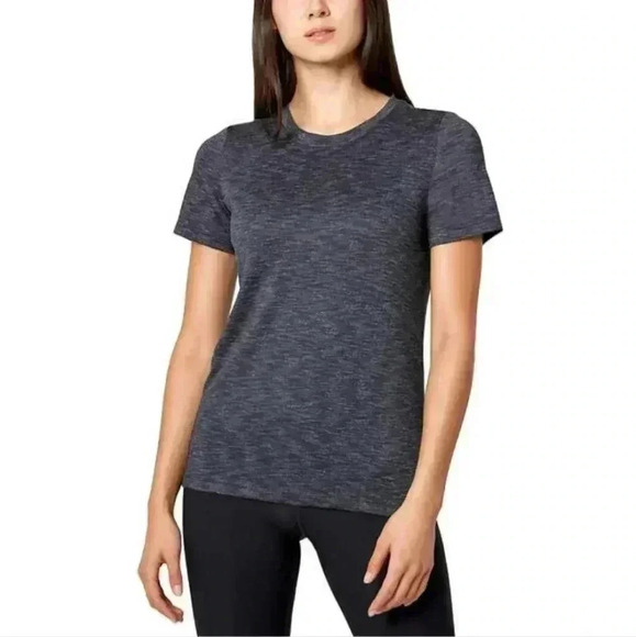 NWT Set of 2 Mondetta Active Tees XS Blue Grey Solid Striped T-shirts - Picture 2 of 11